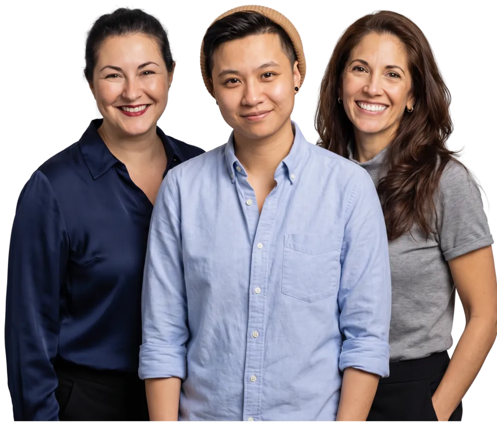 The three founders, left to right: Alice, Hsin-Chih, and Anita