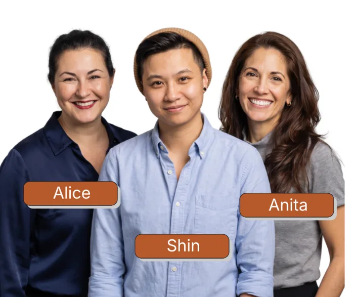 Alice Bazdikian, Shin Lee, and Anita Ortiz Lubke, the three Get720 founders
